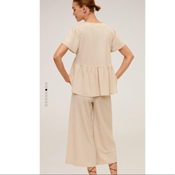MANGO Flared Blouse and Fluid Culotte Pants Set - Picture 2 of 7